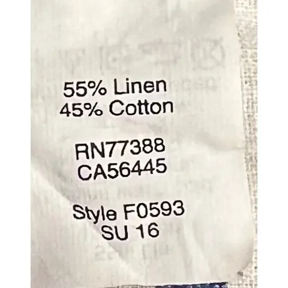 J. Crew Factory Blue & White Striped Linen/Cotton Blend Button Down Shirt sz SM - Picture 4 of 4